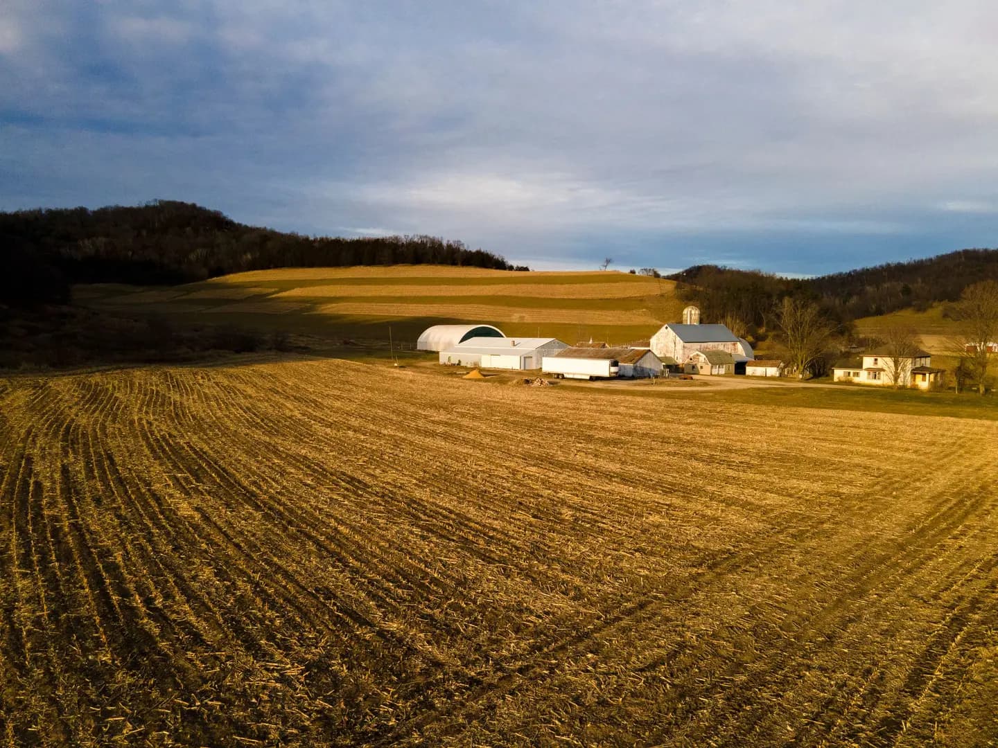 Illustrative scene, not evidence for this record: Farmland in autumn near La Crosse, Wisconsin.