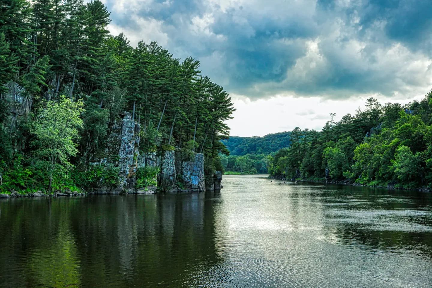 Illustrative scene, not evidence for this record: The St. Croix River under a cloudy sky.